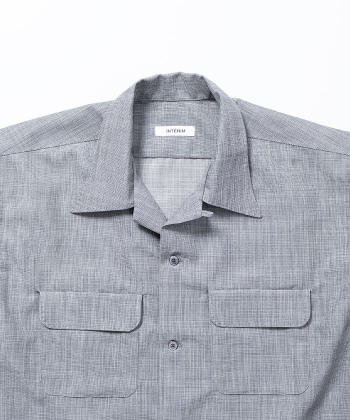 【INTÉRIM】WOOL AND MOHAIR ATOM LATTICE 50s OPEN COLLAR SHIRT / インテリム 50s オープンカラーシャツ 正規取扱店 通販 オンライン