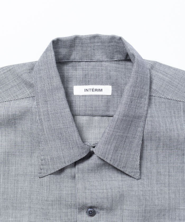 【INTÉRIM】WOOL AND MOHAIR ATOM LATTICE 50s OPEN COLLAR SHIRT / インテリム 50s オープンカラーシャツ 正規取扱店 通販 オンライン