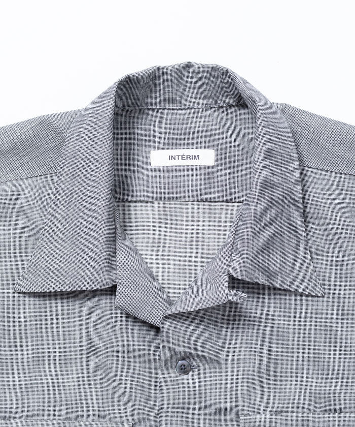 【INTÉRIM】WOOL AND MOHAIR ATOM LATTICE 50s OPEN COLLAR SHIRT / インテリム 50s オープンカラーシャツ 正規取扱店 通販 オンライン