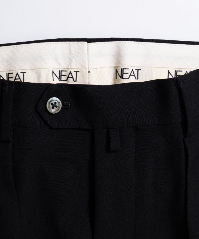 【NEAT】WOOL POPLIN FLARE - BLACK / ニート ウールポプリン フレア ブラック 2026ss 2026春夏 正規取扱店 神奈川 鎌倉 アルザック鎌倉 オンラインショップ 通販