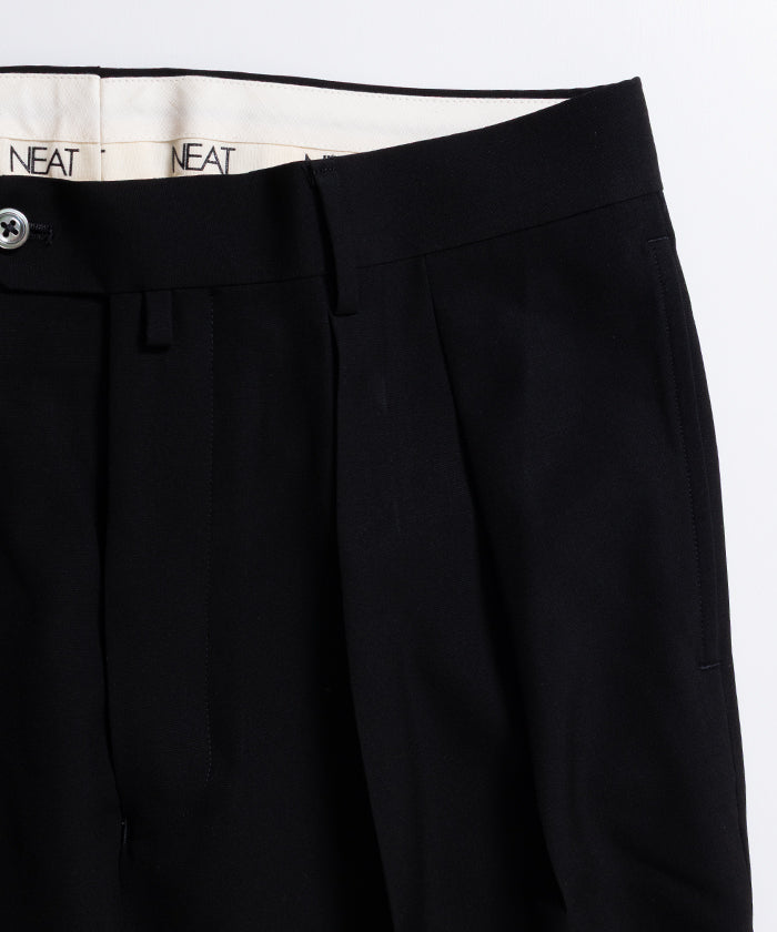 【NEAT】WOOL POPLIN FLARE - BLACK / ニート ウールポプリン フレア ブラック 2026ss 2026春夏 正規取扱店 神奈川 鎌倉 アルザック鎌倉 オンラインショップ 通販