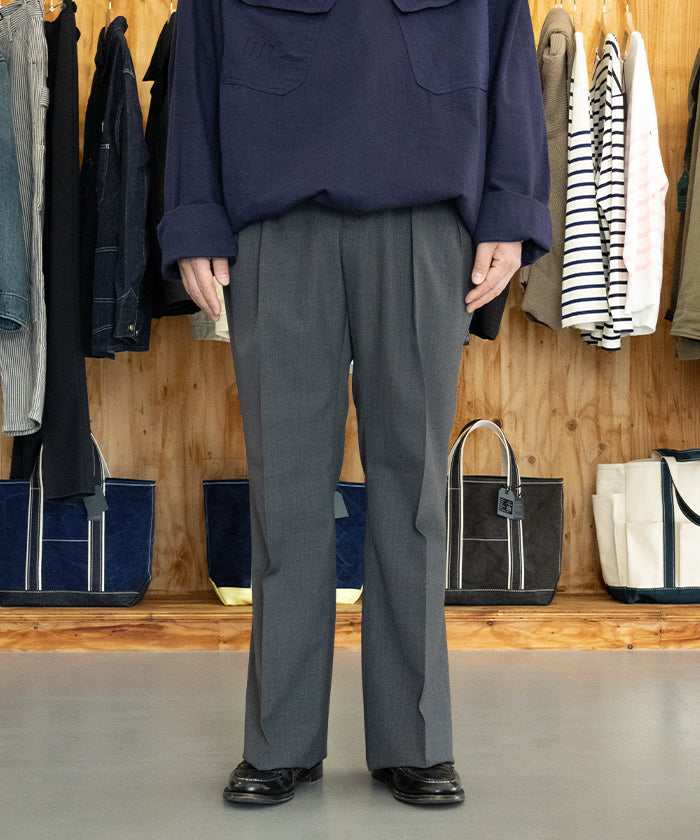 NEAT】WOOL POPLIN FLARE - GRAY /ニート ウールポプリン フレア