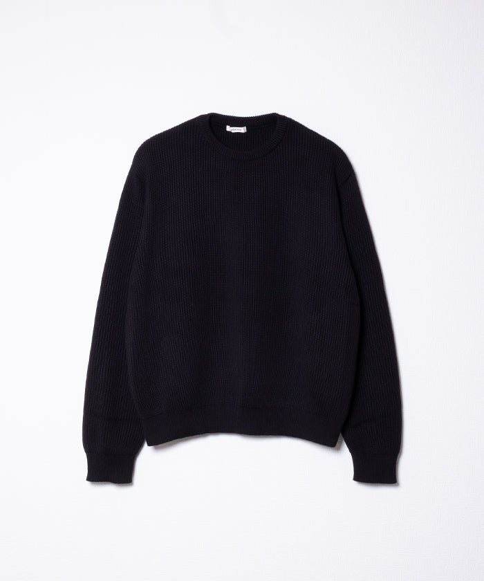【INTÉRIM】WOOL SILK CASHMERE DEADSTOCK YARN DOUBLE RIB CREW SWEATER / インテリム ウール シルク カシミヤ デッドストック ダブルリブ クルー セーター 両畦ニット 2025AW 2025秋冬 正規取扱店 神奈川 鎌倉 オンラインショップ 通販
