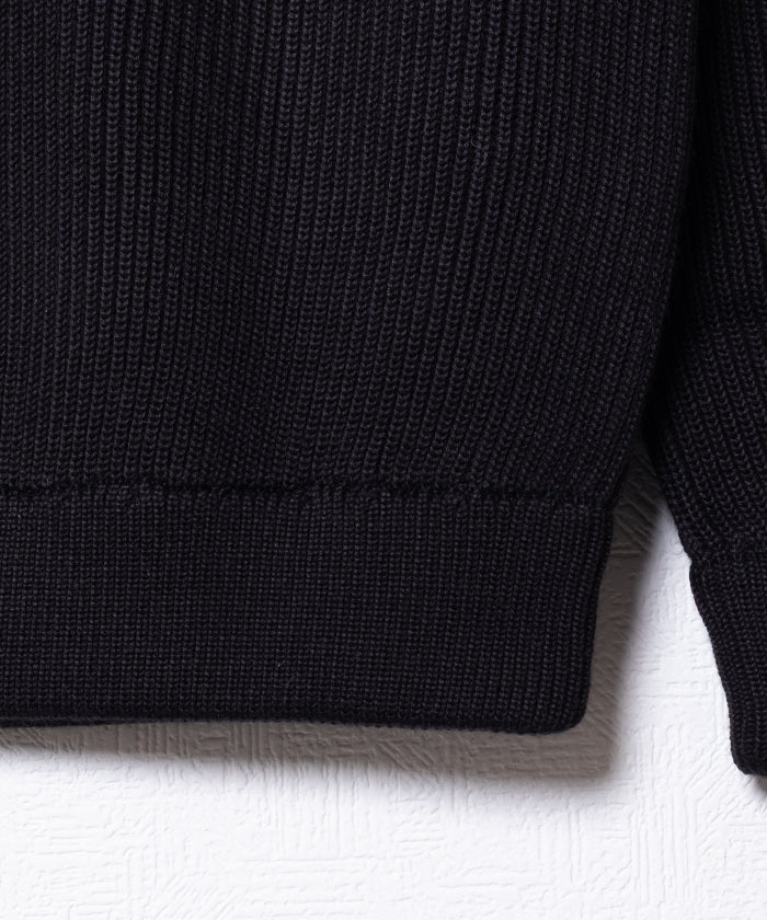 【INTÉRIM】WOOL SILK CASHMERE DEADSTOCK YARN DOUBLE RIB HALF ZIP KNIT / インテリム ウール シルク カシミヤ デッドストック ヤーン ダブルリブ ハーフジップ ニット プルオーバー 2025AW 2025秋冬 正規取扱店 神奈川 鎌倉 オンラインショップ 通販 