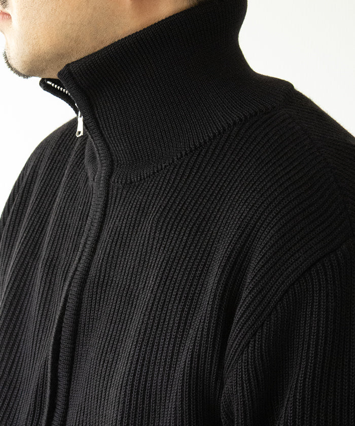 【INTÉRIM】WOOL SILK CASHMERE DEADSTOCK YARN DOUBLE RIB HALF ZIP KNIT / インテリム ウール シルク カシミヤ デッドストック ヤーン ダブルリブ ハーフジップ ニット プルオーバー 2025AW 2025秋冬 正規取扱店 神奈川 鎌倉 オンラインショップ 通販 
