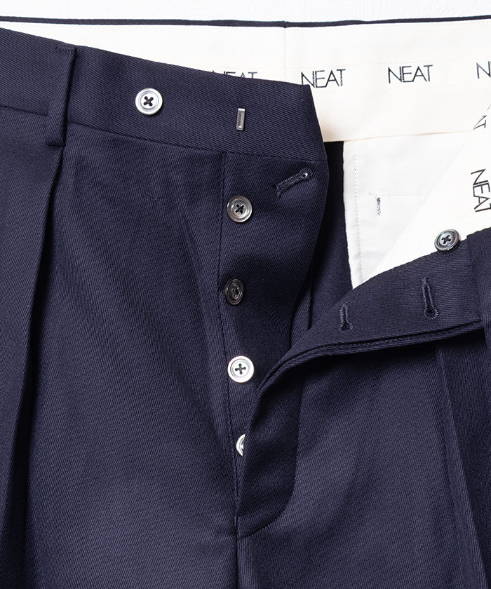 【NEAT】WOOL TRICOTINE WIDE - NAVY / ニート ウール トリコチン ワイド 2025AW 2025秋冬 正規取扱店 神奈川 鎌倉 オンラインショップ 通販