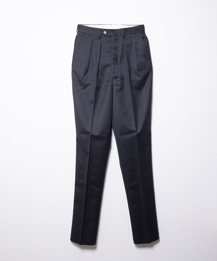 WOOL TRICOTINE WIDE TAPERED - GRAY