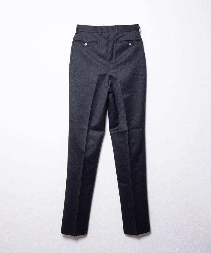 WOOL TRICOTINE WIDE TAPERED - GRAY