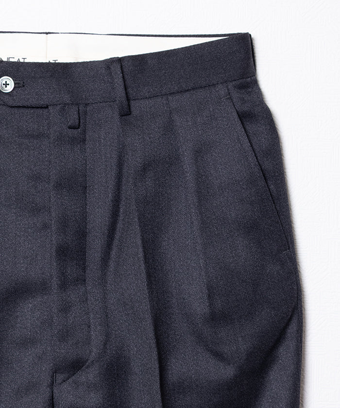WOOL TRICOTINE WIDE TAPERED - GRAY