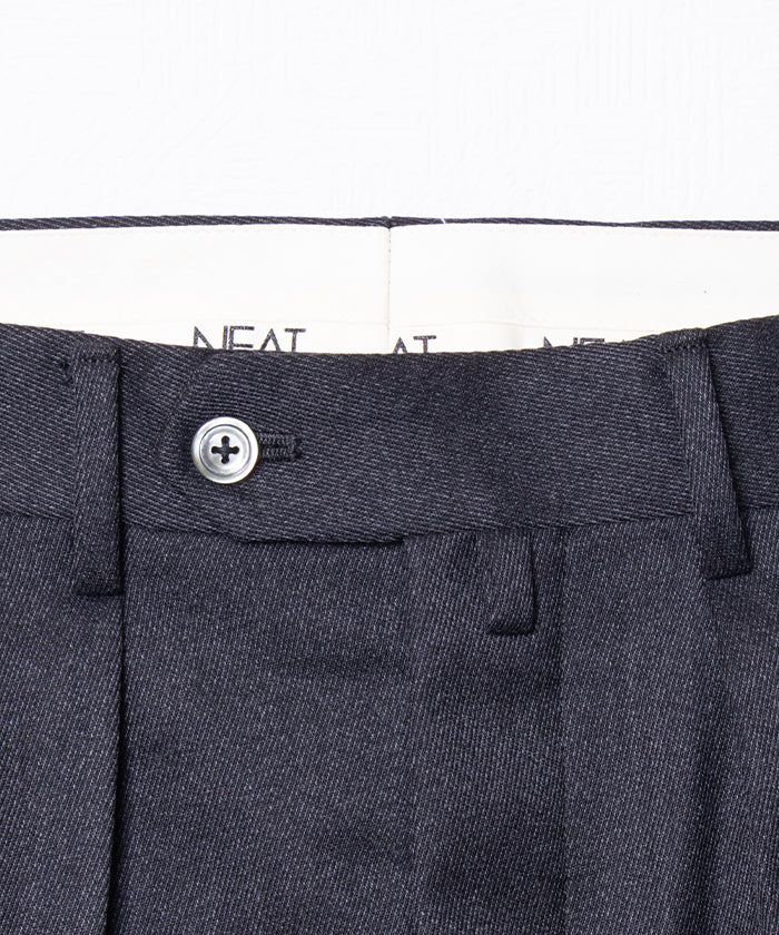 WOOL TRICOTINE WIDE TAPERED - GRAY