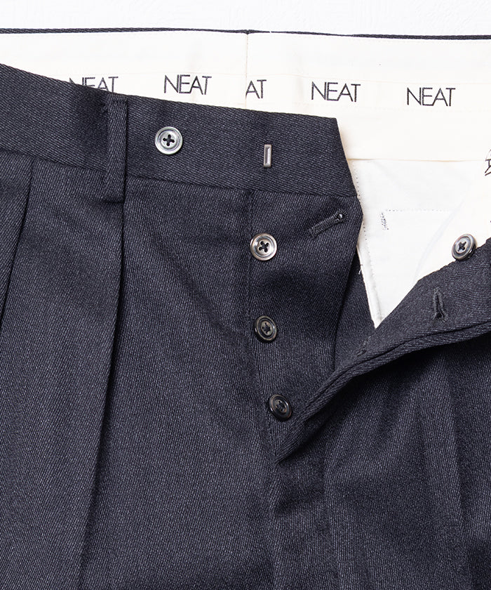 WOOL TRICOTINE WIDE TAPERED - GRAY