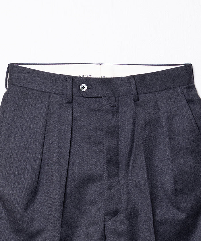 WOOL TRICOTINE WIDE TAPERED - GRAY