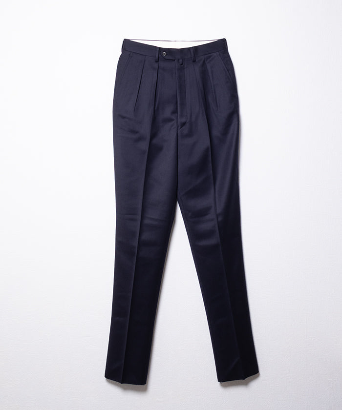 WOOL TRICOTINE WIDE TAPERED - NAVY