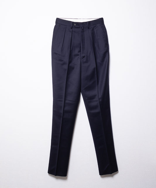 WOOL TRICOTINE WIDE TAPERED - NAVY
