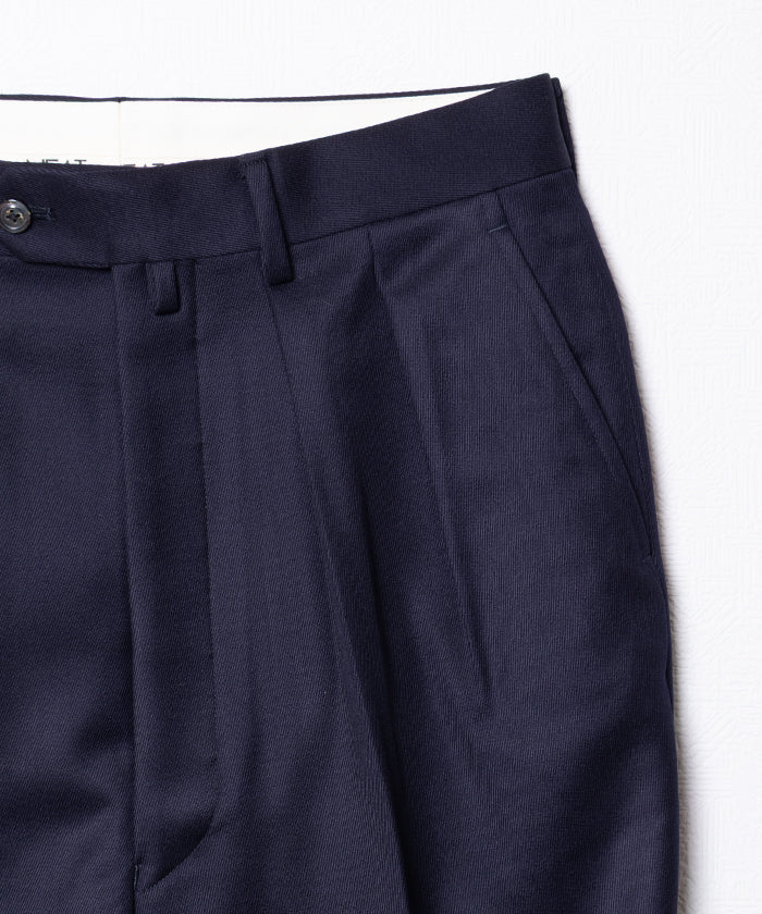WOOL TRICOTINE WIDE TAPERED - NAVY