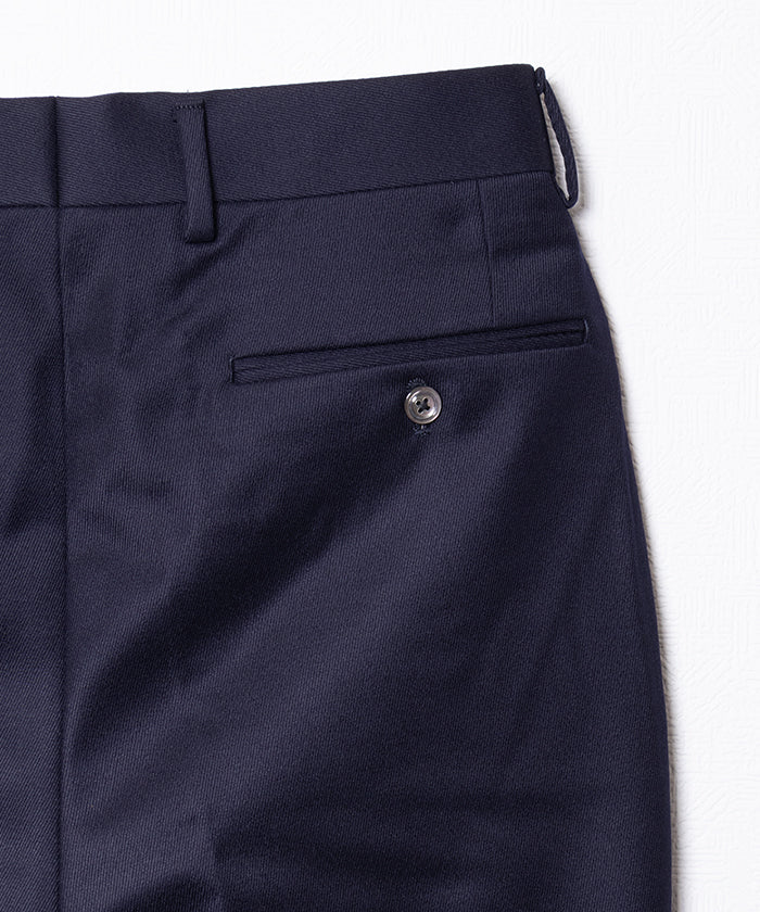 WOOL TRICOTINE WIDE TAPERED - NAVY