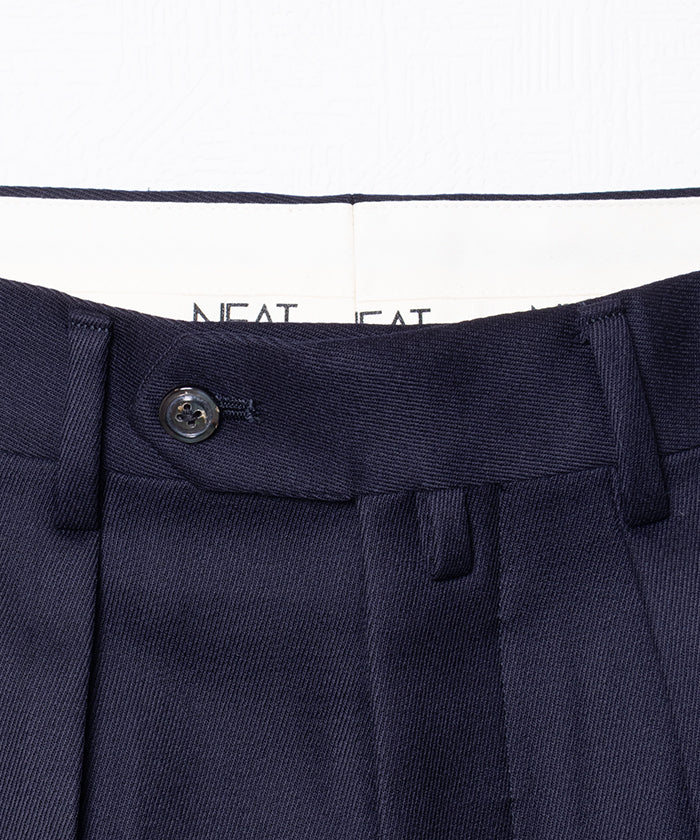WOOL TRICOTINE WIDE TAPERED - NAVY