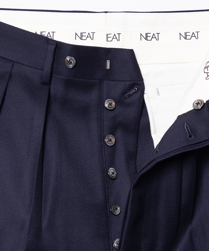 WOOL TRICOTINE WIDE TAPERED - NAVY