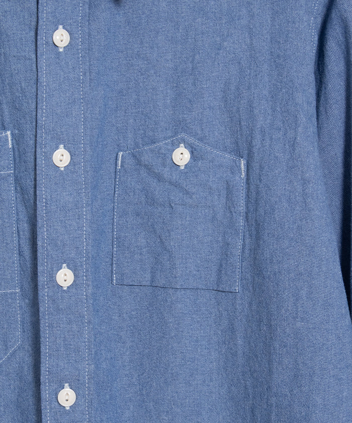 【ENGINEERED GARMENTS】WORK SHIRT 4.5OZ COTTON CHAMBRAY - INDIGO / エンジニアードガーメンツ ワークシャツ 山ポケ シャンブレーシャツ アメリカ製 2025AW 2025秋冬 正規取扱店 神奈川 鎌倉 オンラインショップ 通販 