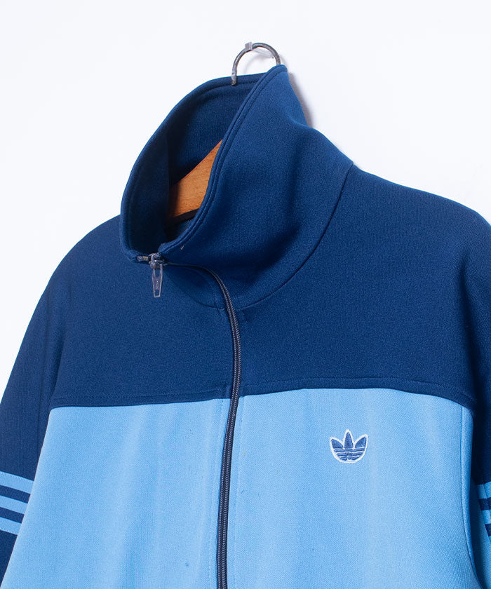 1980's Adidas TRACK JACKET SKY BLUE MADE BY DESCENTE / ヴィンテージ アディダス トラックジャケット デサント社製 西ドイツ