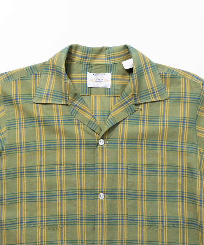 1960's ARROW LOOP COLLAR SHIRT / アメリカ製 アロー ループカラーシャツ オープンカラーシャツ 古着 ヴィンテージ ビンテージ 長袖シャツ