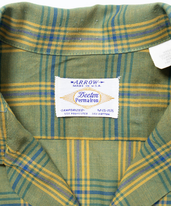 1960's ARROW LOOP COLLAR SHIRT / アメリカ製 アロー ループカラーシャツ オープンカラーシャツ 古着 ヴィンテージ ビンテージ 長袖シャツ