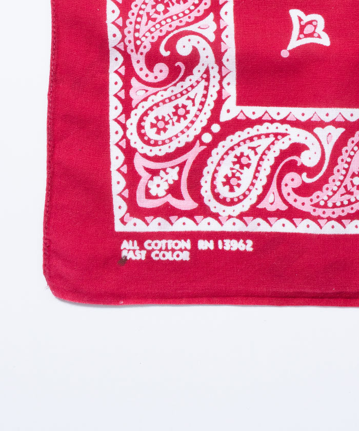 1960’s USA BANDANA RN13962 - TWO TONE RED AND PINK / アメリカ製 ツートーン バンダナ ヴィンテージ