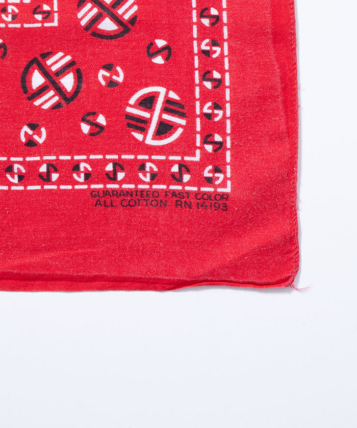 1960’s USA BANDANA RN14193 - RED 2 / アメリカ製 ヴィンテージバンダナ