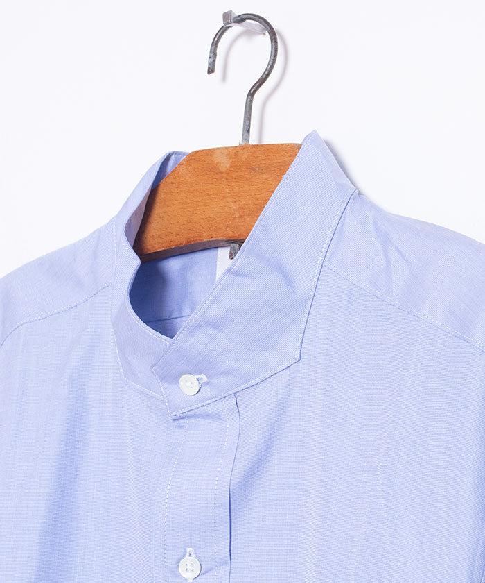 ANATOMICA】BAND COLLAR SHIRT END ON END - BLUE / アナトミカ バンドカラーシャツ エンドオンエンド –  ARZACH KAMAKURA