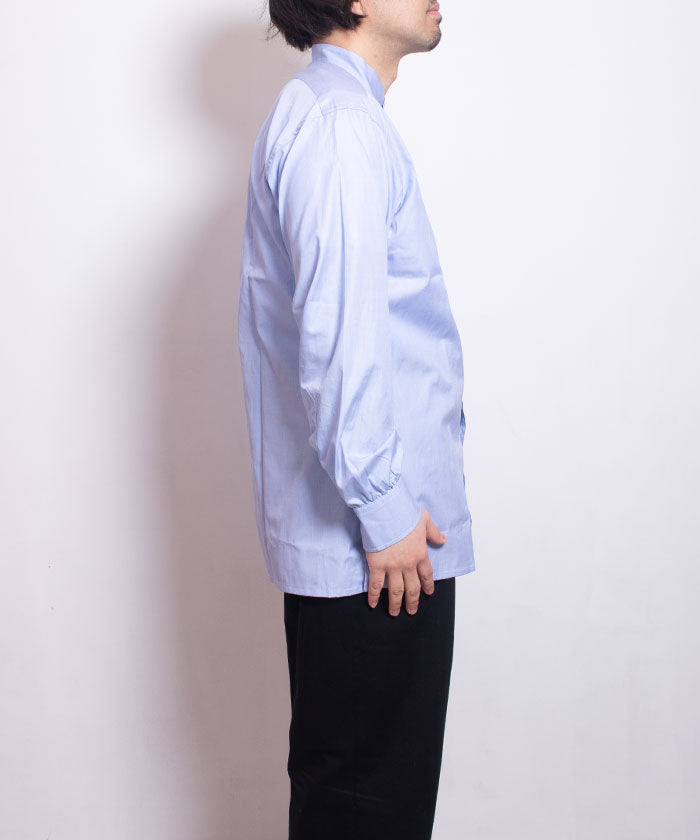 【ANATOMICA】BAND COLLAR  SHIRT END ON END - BLUE / アナトミカ バンドカラーシャツ エンドオンエンド