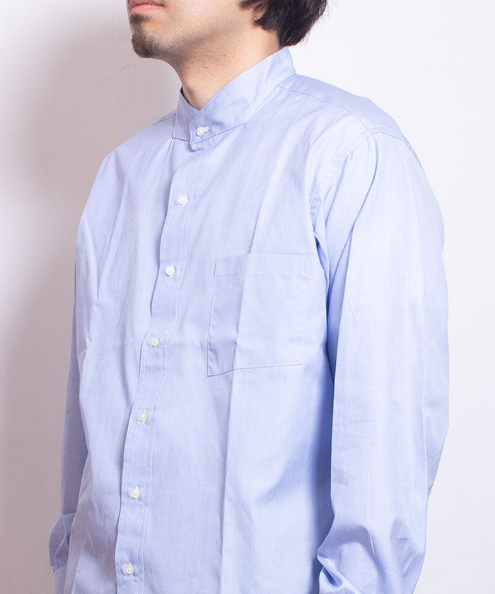 ANATOMICA】BAND COLLAR SHIRT END ON END - BLUE / アナトミカ バンドカラーシャツ エンドオンエンド –  ARZACH KAMAKURA