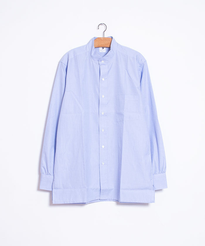 【ANATOMICA】BAND COLLAR  SHIRT END ON END - BLUE / アナトミカ バンドカラーシャツ エンドオンエンド