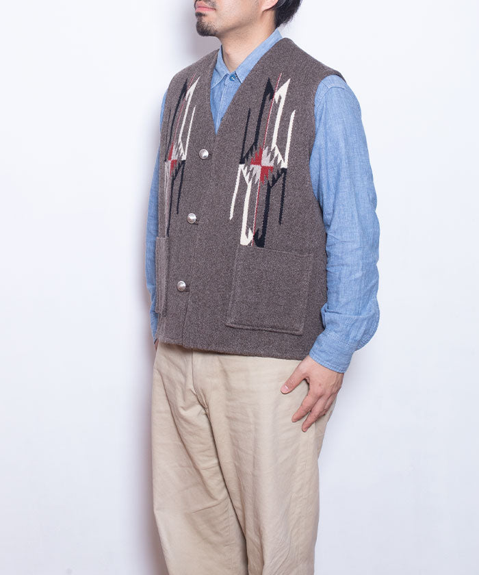 【CENTINELA】CENTINELA CHIMAYO VEST - CHARCOAL GREY / センチネラ チマヨベスト チャコールグレー 42