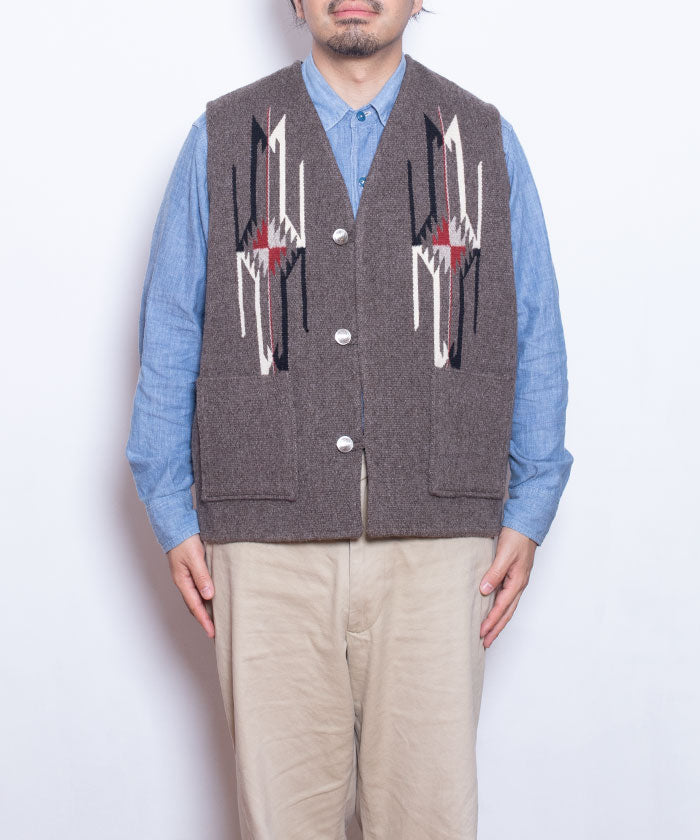 【CENTINELA】CENTINELA CHIMAYO VEST - CHARCOAL GREY / センチネラ チマヨベスト チャコールグレー 42