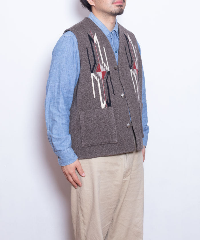 【CENTINELA】CENTINELA CHIMAYO VEST - CHARCOAL GREY / センチネラ チマヨベスト チャコールグレー 42