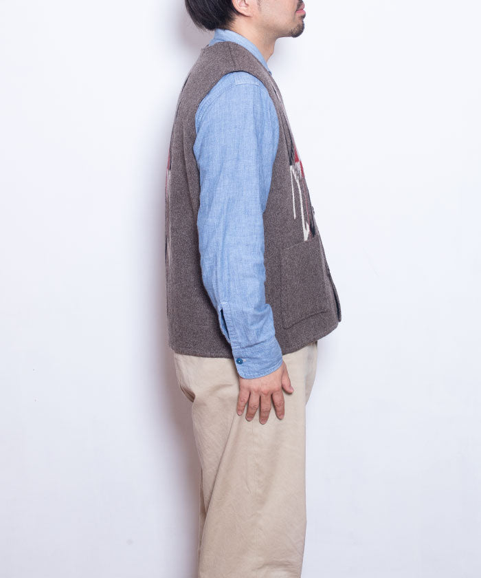 【CENTINELA】CENTINELA CHIMAYO VEST - CHARCOAL GREY / センチネラ チマヨベスト チャコールグレー 42