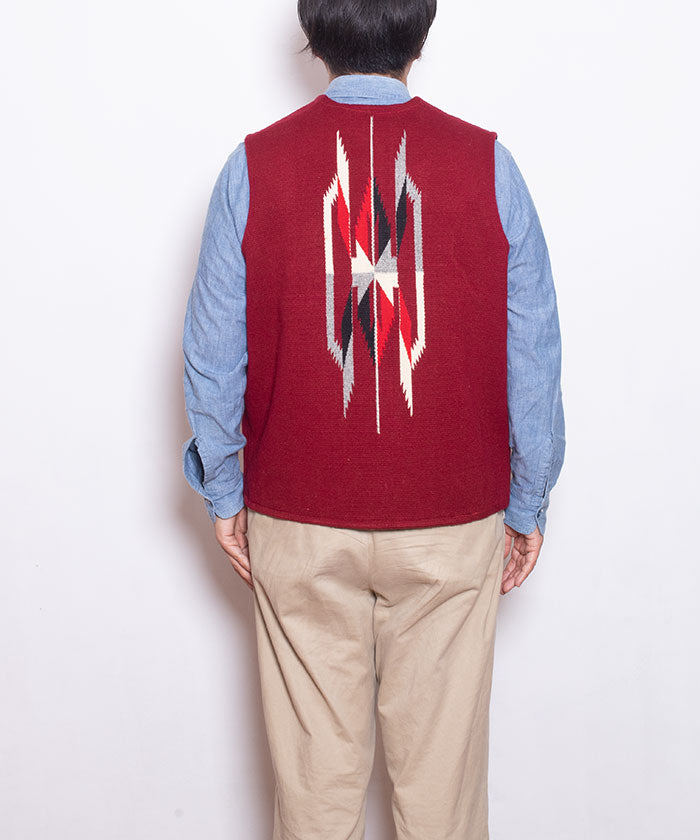 【CENTINELA】CENTINELA CHIMAYO VEST - BURGUNDY / センチネラ チマヨベスト バーガンディー 42サイズ