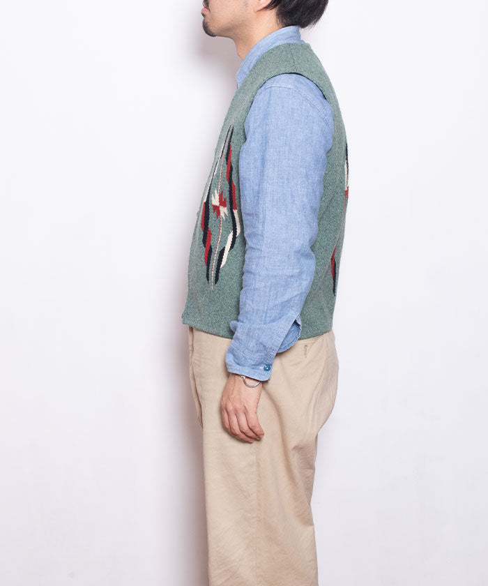 【CENTINELA】CENTINELA CHIMAYO VEST - GREEN HEATHER / センチネラ チマヨベスト グリーンヘザー38サイズ