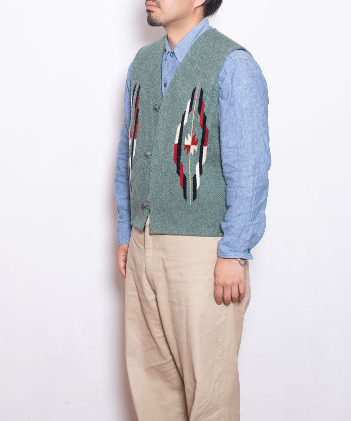 【CENTINELA】CENTINELA CHIMAYO VEST - GREEN HEATHER / センチネラ チマヨベスト グリーンヘザー38サイズ