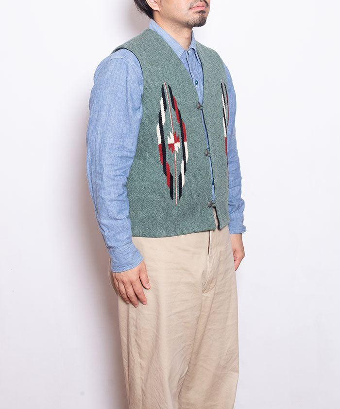 【CENTINELA】CENTINELA CHIMAYO VEST - GREEN HEATHER / センチネラ チマヨベスト グリーンヘザー38サイズ