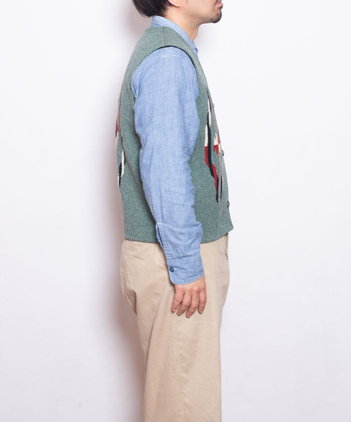 【CENTINELA】CENTINELA CHIMAYO VEST - GREEN HEATHER / センチネラ チマヨベスト グリーンヘザー38サイズ