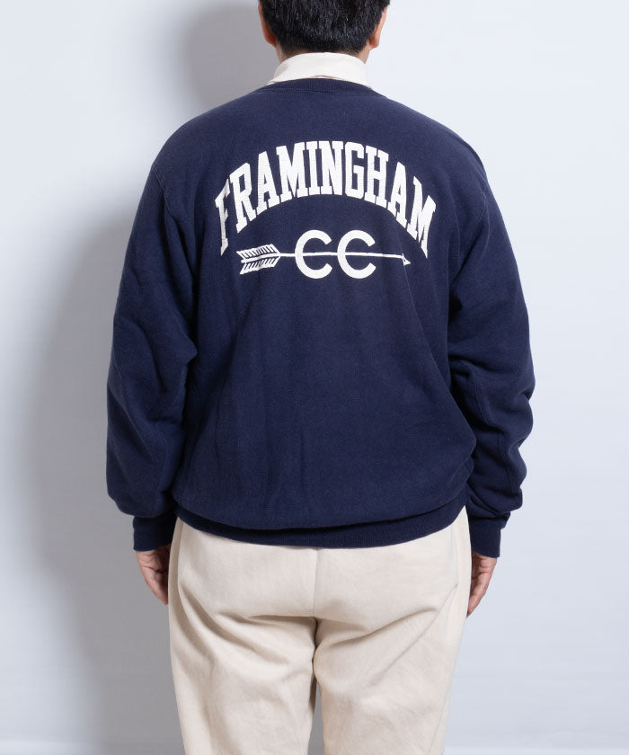 1990's CHAMPION REVERSE WEAVE SWEATSHIRT MADE IN USA FRAMINGHAM COUNTRY CLUB / アメリカ製 チャンピオン リバースウィーブ スウェット 企業モノ 両面プリント ネイビー XLサイズ 通販 オンラインショップ