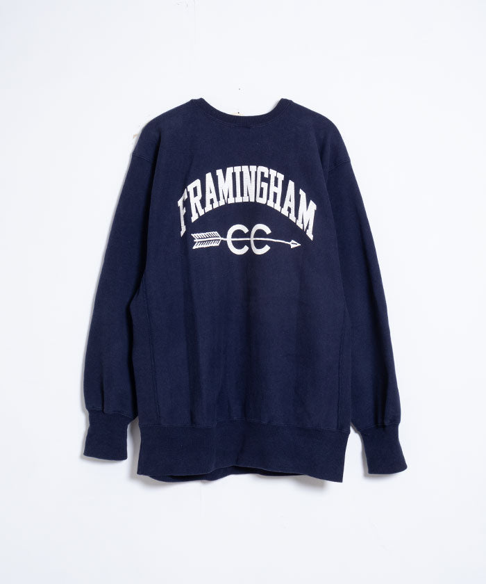 1990's CHAMPION REVERSE WEAVE SWEATSHIRT MADE IN USA FRAMINGHAM COUNTRY CLUB / アメリカ製 チャンピオン リバースウィーブ スウェット 企業モノ 両面プリント ネイビー XLサイズ 通販 オンラインショップ