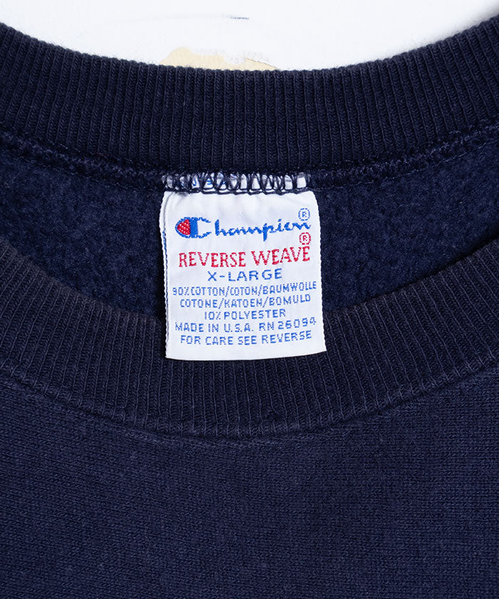 1990's CHAMPION REVERSE WEAVE SWEATSHIRT MADE IN USA FRAMINGHAM COUNTRY CLUB / アメリカ製 チャンピオン リバースウィーブ スウェット 企業モノ 両面プリント ネイビー XLサイズ 通販 オンラインショップ