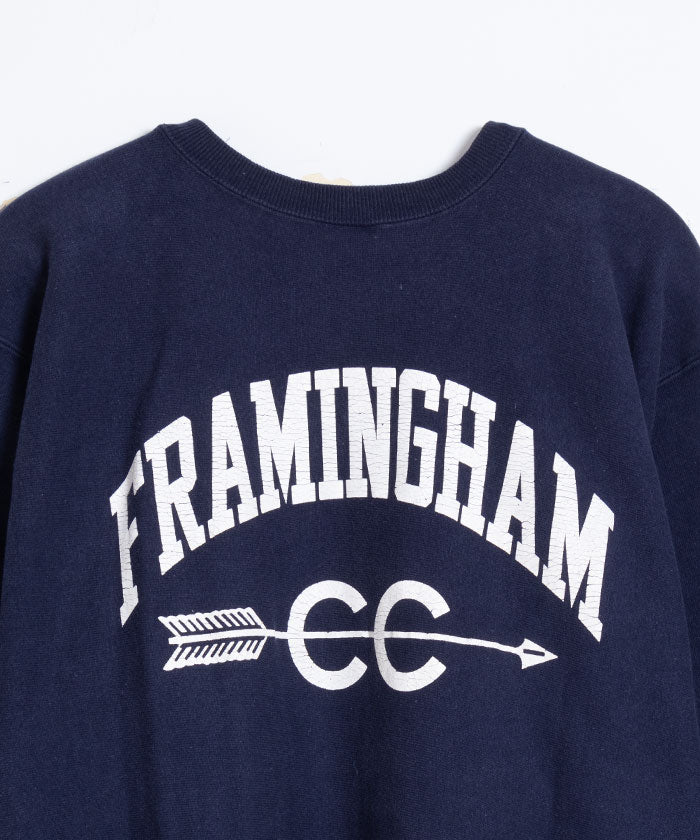 1990's CHAMPION REVERSE WEAVE SWEATSHIRT MADE IN USA FRAMINGHAM COUNTRY CLUB / アメリカ製 チャンピオン リバースウィーブ スウェット 企業モノ 両面プリント ネイビー XLサイズ 通販 オンラインショップ