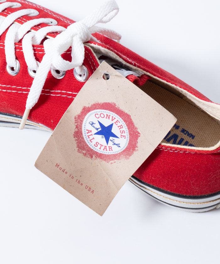 1990’s CONVERSE ALLSTAR LOWCUT SNEAKER DEADSTOCK - RED / アメリカ製 コンバース オールスター ローカットスニーカー デッドストック 赤 8H