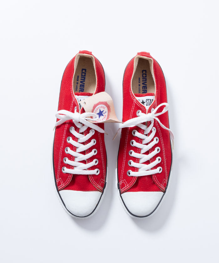 1990’s CONVERSE ALLSTAR LOWCUT SNEAKER DEADSTOCK - RED / アメリカ製 コンバース オールスター ローカットスニーカー デッドストック 赤 8H