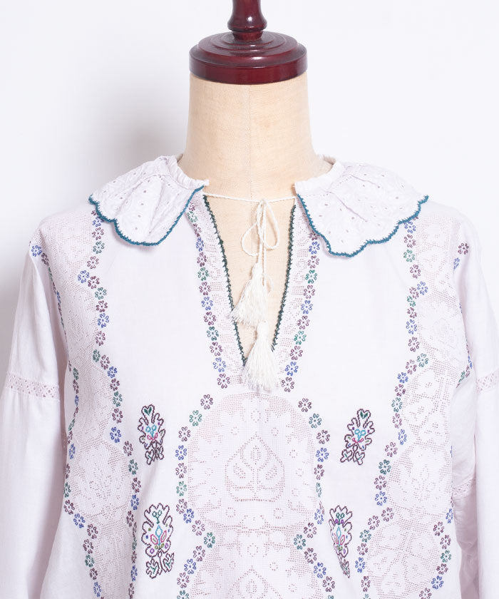 VINTAGE CROATIAN EMBROIDERY BLOUSE / クロアチアン 刺繍 ブラウス ヴィンテージ アンティーク フォークロア