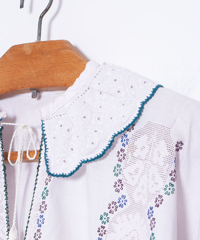 VINTAGE CROATIAN EMBROIDERY BLOUSE / クロアチアン 刺繍 ブラウス ヴィンテージ アンティーク フォークロア