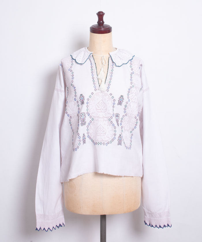 VINTAGE CROATIAN EMBROIDERY BLOUSE / クロアチアン 刺繍 ブラウス ヴィンテージ アンティーク